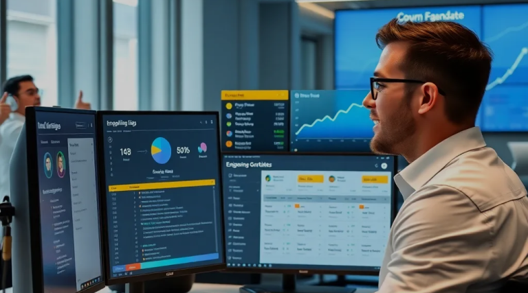 Monitors Showing Tech Hiring Performance Metrics