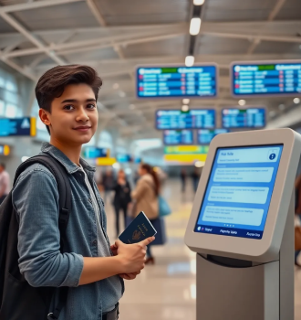 AI Assistant Helping Traveler