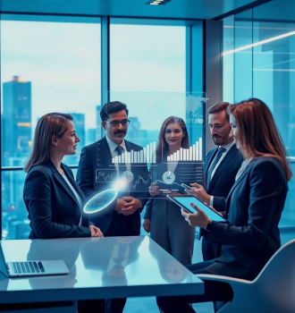 Team Discussing AI Chat In Finance